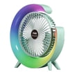 thumbnail image 1 of Ventilador Portátil USB Recargable, Ventilador LED 7 Colores, Ventilador Eléctrico Ajustable A 180°, Ventiladores Camping, Mini Ventilador Escritorio 3 Velocidades, Color Verde, 1 of 5