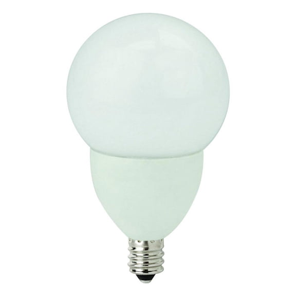 TCP 4-Watt LED E12 Chandelier Base 2700K Dimmable Frosted G16 Globe Lamp