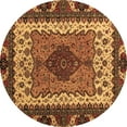 thumbnail image 1 of Ahgly Company Indoor Round Abstract Brown Modern Area Rugs, 4' Round, 1 of 4