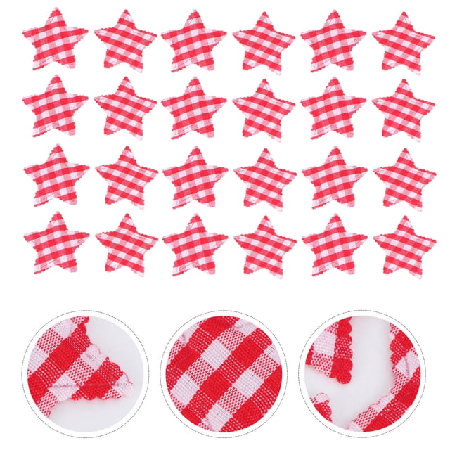 OULII 50Pcs Glitter Stars for Crafts Red for DIY Christmas Decor and Celebration Themes