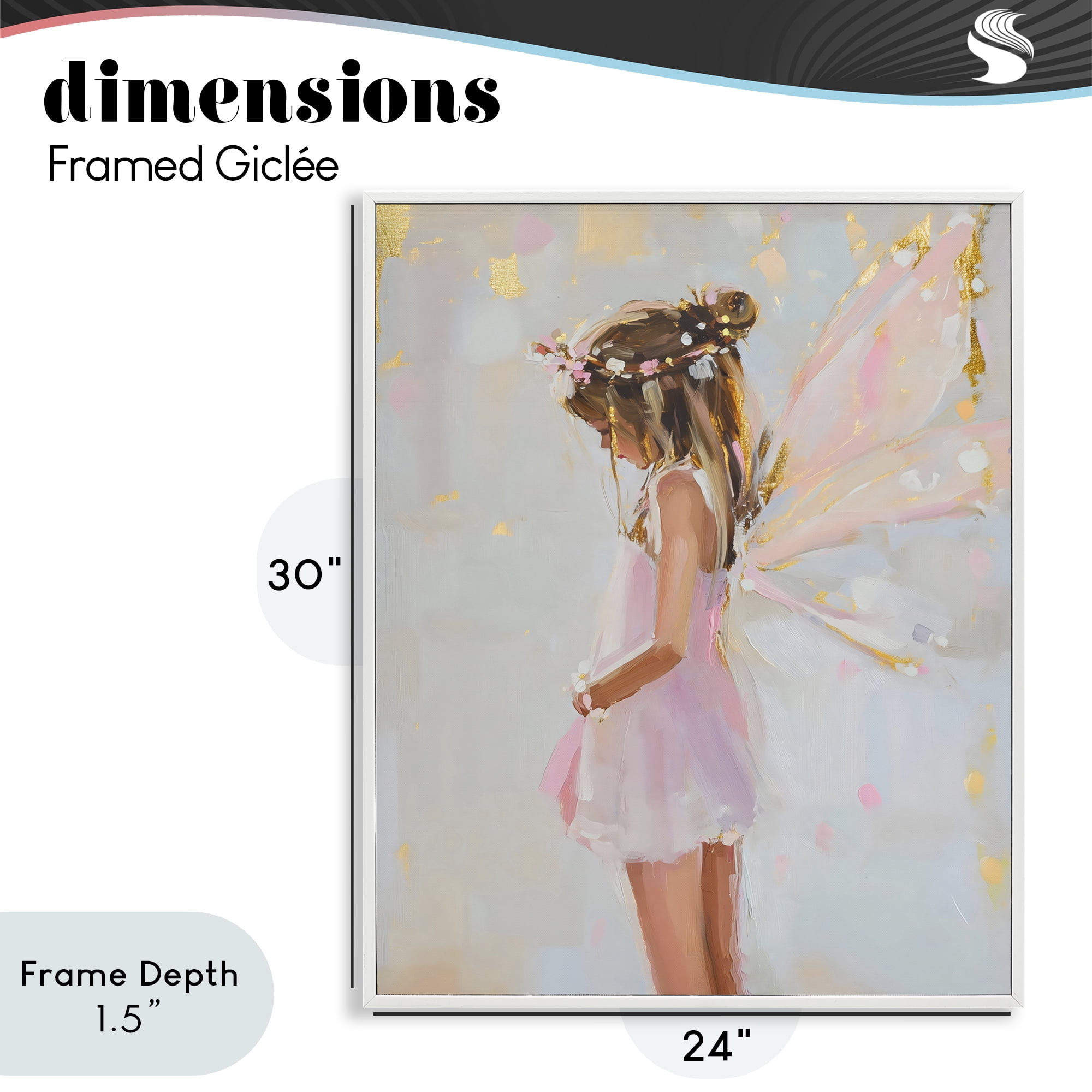 Stupell Industries Youthful Fairy Girl White Framed Giclee Art, design by The Prints Vibe