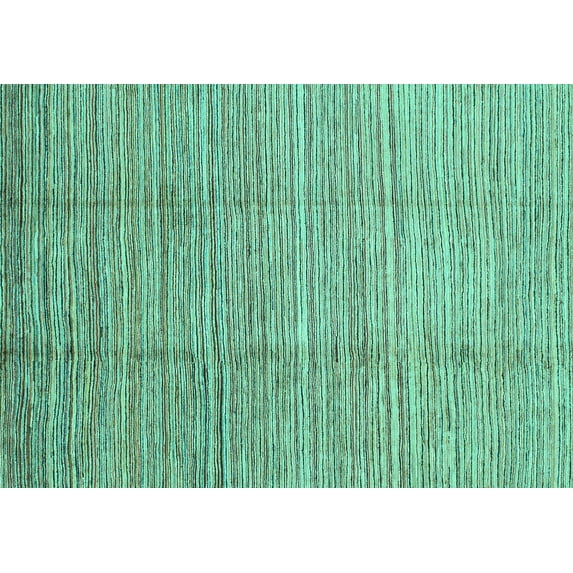 Ahgly Company Indoor Rectangle Abstract Turquoise Blue Modern Area Rugs, 5' x 7'
