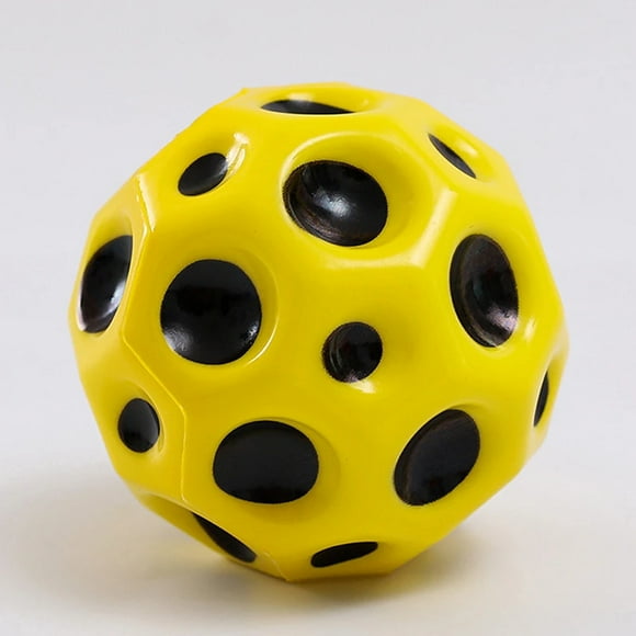 Bouncing Balls for Kids Sports Toys PU Foam Solid Porous Bounce Balls Extreme High Bouncing Anti Gravity Moon Ball Children Toys 1pc Yellow