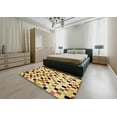thumbnail image 5 of Ahgly Company Machine Washable Indoor Square Abstract Chrome Gold Yellow Area Rugs, 3' Square, 5 of 7