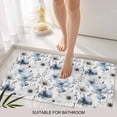 thumbnail image 6 of Blue Grey Spring Floral Doormat Outdoor Entrance 16"x24", Summer Flowers Botanical Absorb Moisture Dirt Door Mats, Non-Slip Rubber Backing Floor Mats Indoor, Low-Profile Front Door Rugs, 6 of 9