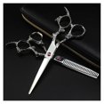 thumbnail image 1 of Tijeras de peluquería profesionales de acero inoxidable con mango largo para uso en salones de belleza y en el hogar., 1 of 4