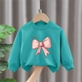 thumbnail image 2 of Wyobmus Graphic Sweatshirt for Little Girls Western Style Tie Dye Crewneck Pullover Baby Girls Bowknot Printed Long Sleeved Base Shirt Casual Top A-Sky Blue, 2 of 3