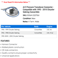 thumbnail image 2 of A/C Pressure Transducer Connector - Compatible with 1995 - 2010 Chrysler Sebring Convertible 1996 1997 1998 1999 2000 2001 2002 2003 2004 2005 2006 2007 2008 2009, 2 of 2