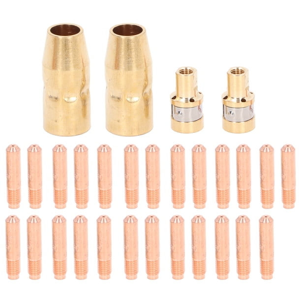 Uadme Kit De Consumibles De Soldadura, 25 Piezas 000067 Puntas De Contacto 2 Piezas 169715 Boquillas 2 Piezas 169716 Difusores De Gas para Miller Millermatic, Accesorios De Soldadura