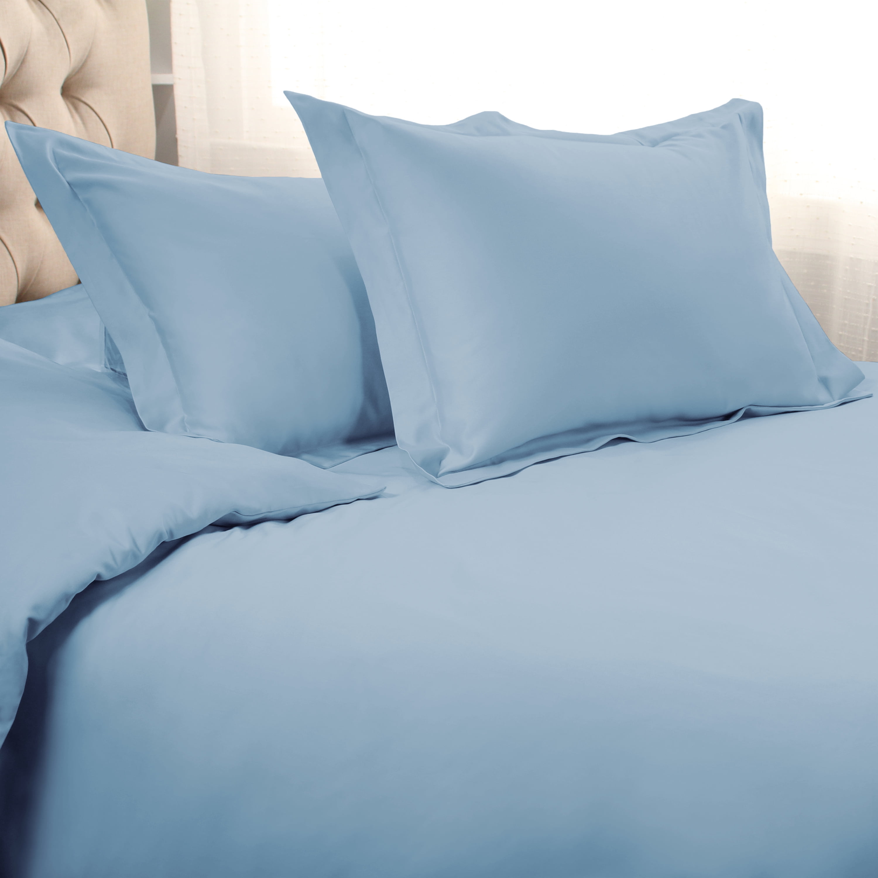 1000TC Egyptian Cotton Sky Blue Sheet/Duvet Set/Fitted/Flat/Pillow All Size 