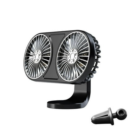 

Qinghai Car Cooling Fan Three Speed Low Noise Multi-angle Adjustable USB Powered 7 Fan Blades Air Circulation with Ambient Light Dual Hea