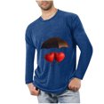 thumbnail image 1 of Blusas y camisas de manga larga con cuello redondo para hombre, deportivas, fitness, hogar, pijamas navideños estampados, camiseta de manga larga con cuello redondo, blusa de poliéster para hombre, 1 of 3