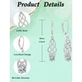thumbnail image 3 of VESITIM Celtic Dangle Drop Earrings Sterling Silver Gemstones Good Luck Celtic Knot for Women Rhodium Plated Jewelry with April Birthstone Cubic Zirconia, 3 of 7