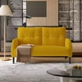 thumbnail image 2 of 47" Small Loveseat Sofa Couch for Small Spaces,Corduroy Upholstered 2-Seater Love Seats for Apartment, Bedroom,Office,Yellow 02, 2 of 8