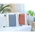 thumbnail image 6 of Boho Throw Pillow Covers with Tassels, 20x20 Inches, Navy Blue / Cream (Set of 2) | Decorative Pillow Covers for Living room Couch Sofa/ Farmhouse Woven Pillow Cases/ Neutral Accent Cushion Covers, 6 of 11