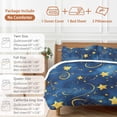 thumbnail image 6 of Blue Starry Sky Bedding Duvet Cover Set Twin Size 4 Pieces Star Galaxy Fantasy Romantic Bedding Set with Zipper Closure, 1 Comforter Cover 68x86 Inches 1 Flat Sheet & 2 Pillow Cases, 6 of 7