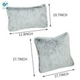 thumbnail image 3 of Deago 2 Packs Home Decorative Super Soft Faux Fur Throw Pillow Covers Cushion Cases Pillowcases for Sofa Bedroom Car (Khaki, 20" x 12"), 3 of 9