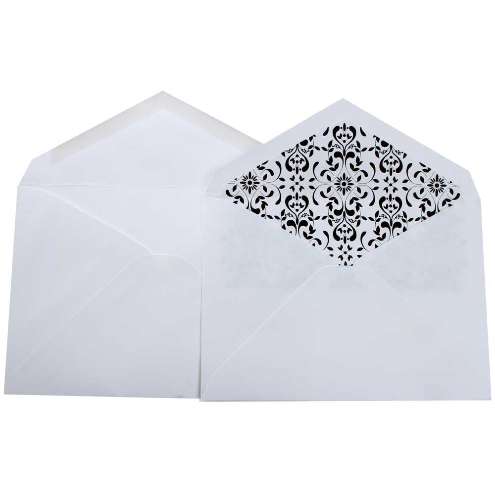 JAM Paper Wedding Envelope Sets, White with Castilian Lined Envelopes