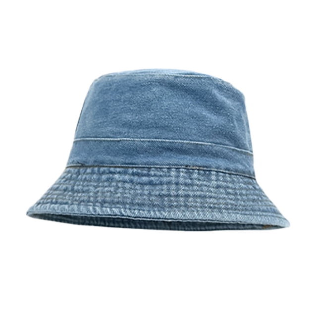 Sombrero de pescador de mezclilla con circunferencia de la cabeza de 56-58 cm, sombrero de lavabo con protección solar de doble cara para mujer para primavera y verano