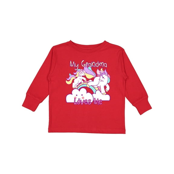 Inktastic My Grandma Loves Me Unicorn Girls Long Sleeve Toddler T-Shirt
