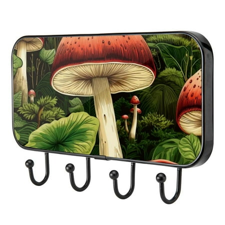 

Beautiful Mushroom Self Adhesive Towel Coat Wood Iron Hooks for Home Keys Door Outdoor Home Improvement Utility Hook