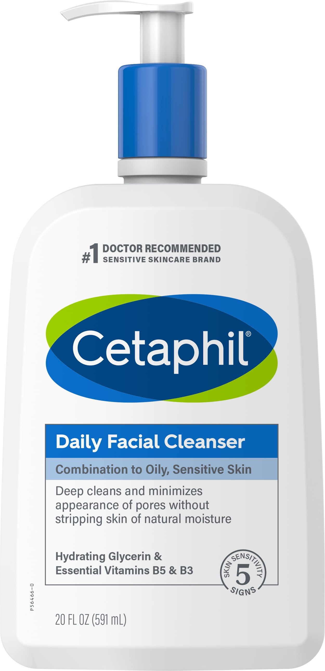 Gel Face Wash by CETAPHIL, Daily Facial Cleanser for Sensitive, Combination to Oily Skin, 20 oz