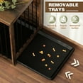 thumbnail image 6 of NARTRU 70.9" Large Double Dog Crate Kennel Furniture with Trays and Divider for Dogs Indoor, Rustic Brown, 6 of 8