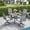 Graywood Table- Gray Chairs, variant on VOXBIN 5 Pieces Patio Dining Set for 4-37.8" Outdoor Table and Swivel Patio Chair for Deck, Lawn and Garden