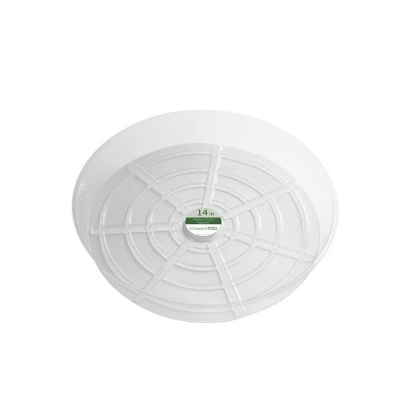 Platillo para plantas de plástico con forma de media luna de 14 pulgadas