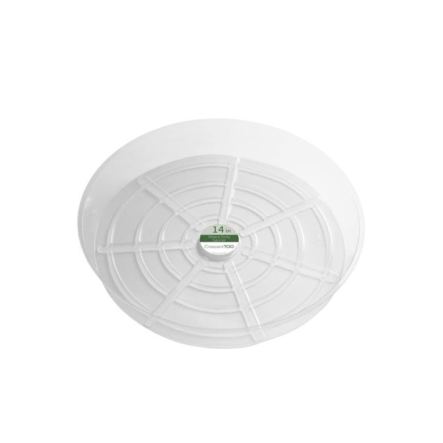 Platillo para plantas de plástico con forma de media luna de 14 pulgadas