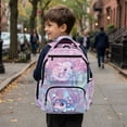thumbnail image 5 of Bulopur Pastel Pink Drip Glitter Star Axolotl Kids Backpack for Girls, Kawaii Sparkle Salamander Print School Bag Lightweight/Breathable/Durable/Waterproof Multi-Pocket Book Bag for Daily Use, 5 of 7