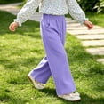 thumbnail image 4 of Mnyotv High Waisted Wide Leg Pants for Girls Fall Clothes Cotton Solid Trousers with Pockets Size 1-2Y, 4 of 7