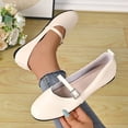 thumbnail image 2 of Wensltd Women Mary Jane Flat Shoes Round Toe Solid Color Daily Office Breathable Casual Shoes Wide Width, 2 of 9