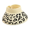 thumbnail image 3 of Women’s Straw Sun Visor Leopard Print With Adjustable Back Strap Wide Brim Sun Protection Hat, 3 of 7