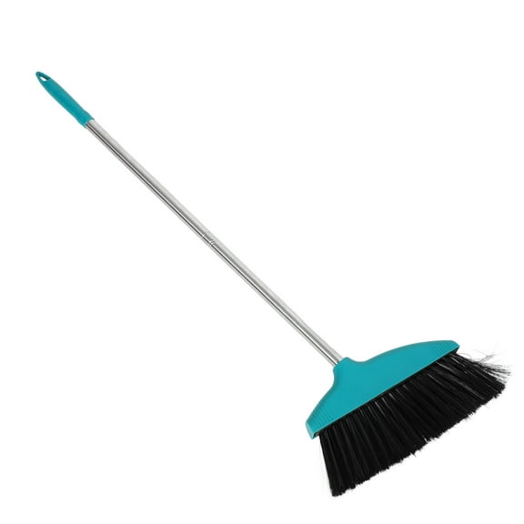 SOPOTUTU Soft Stainless Steel Broom with Multi-Color PP Plastic Bristles, Hair-Resistant Design for Home Cleaning
