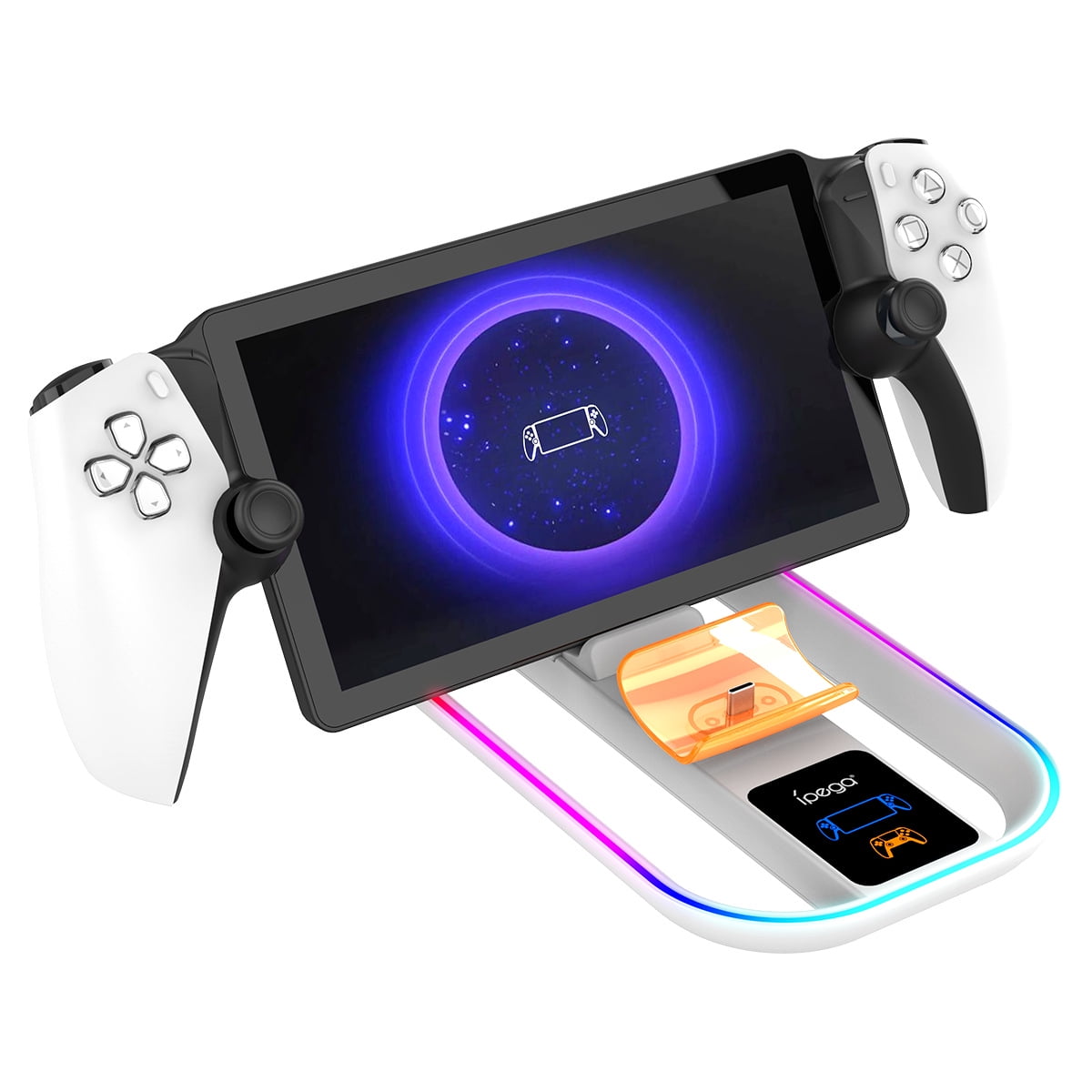Charging Docking Station for Playstation Portal Remote Player Console and PS5 controller,with 14 RGB Light