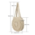 thumbnail image 3 of Bolso redondo de paja para mujer, bolso de playa de verano, bandolera de ganchillo con bolso de estilo bohemio tejido para vacaciones, viajes, compras y uso diario JFHHH pequeña, 3 of 5