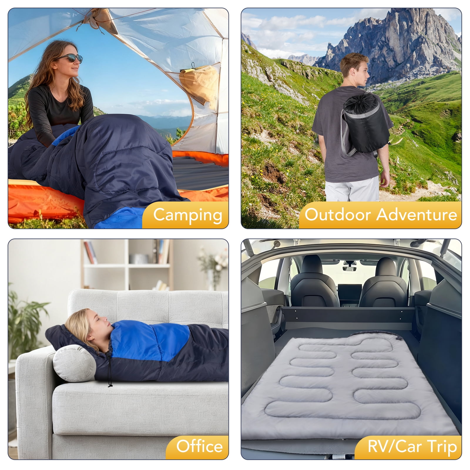 SPBTAR Sleeping Bag, Waterproof Windproof Lightweight Sleeping Bags for Adults & kids with Compression Sack, All Season Sleeping Bags  for Camping, Hiking, Travel, Outdoor
