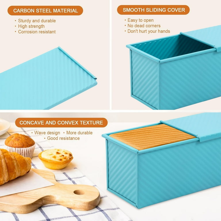 13x5 inch Pullman Loaf Pan with Lid, LIMICAR Non Stick Bread