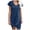 Dark Blue, variant on Chbgutlmr Summer Dresses for Women Short Sleeve Knot Front Irregular Hem Scoop Neck Dress Casual Loose Comfy Trendy Dress