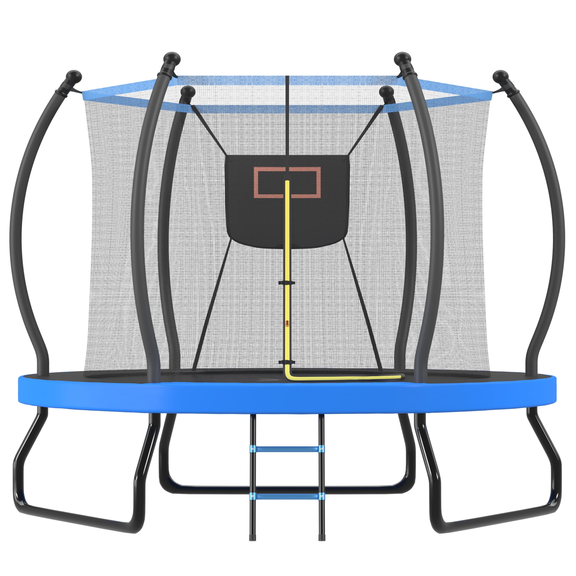 Leumius 10FT Trampoline for Kids,Outdoor Round Trampoline with Safety Enclosure Net and Basketball Hoop,Easy Assembly,