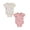 Pink 1PCS & Light Blue 1PCS, variant on 2 Pack Baby Side Snap Kimono Bodysuits, Cute Bow & Heart Print Ribbed Short Sleeve Triangle , Breathable Summer Belly Protection Rompers Unisex Newborn Boys Girls