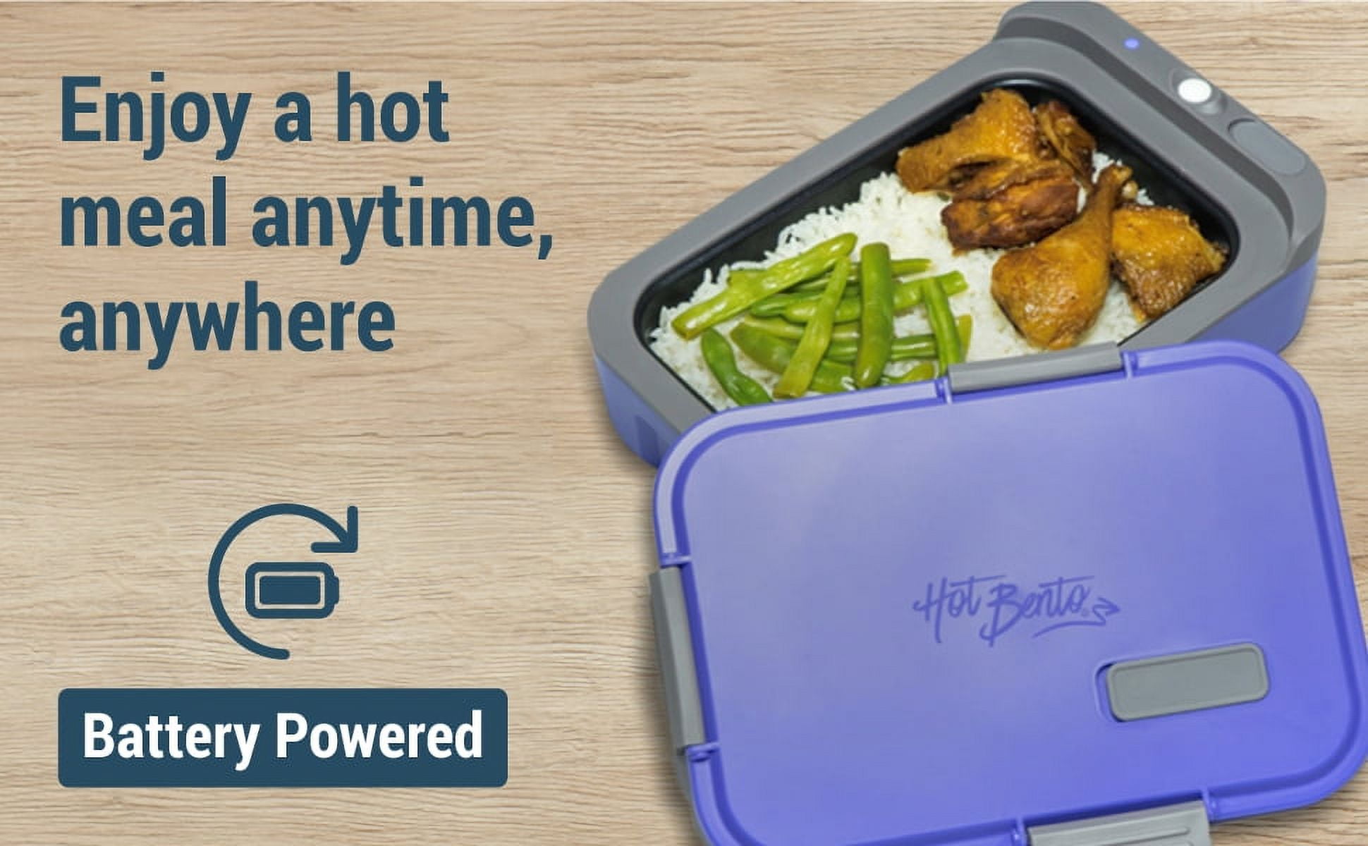 Hot Bento – Reusable Self Heated Lunch Box and Food Warmer – Battery  Powered, Portable, Cordless, Hot Meals for Any Occasion, Black