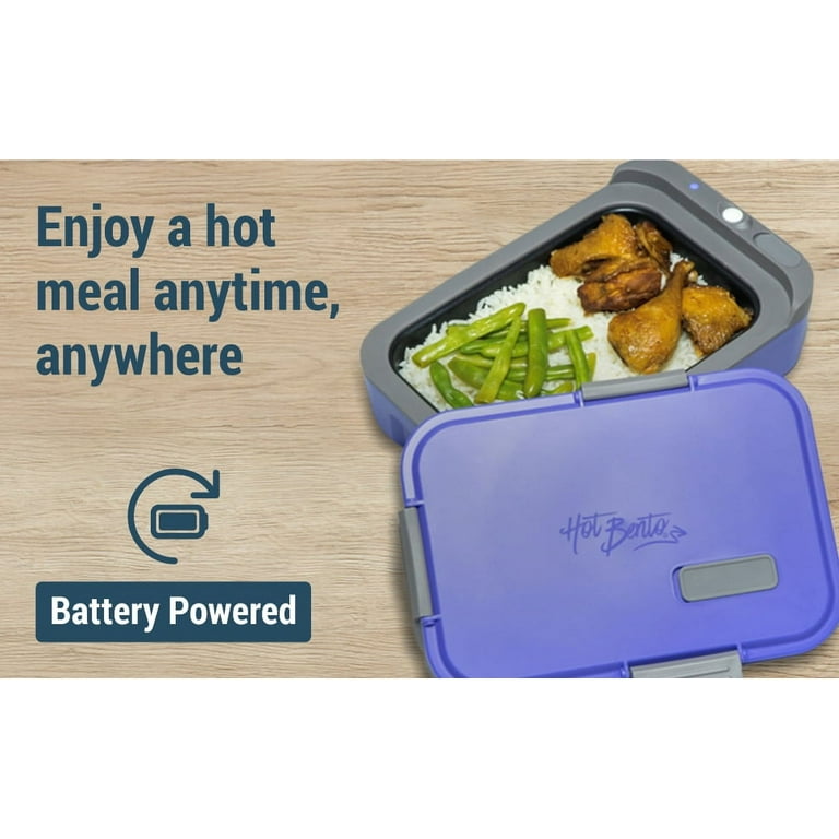 Hot Bento Veri Peri Blue Food Steamer - Self Heating Lunchbox, UL Safety  Listed, Cordless & Battery Powered