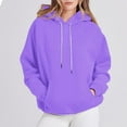 thumbnail image 2 of hotojiny Fall Hoodies for Women Lightweight Long Sleeve Oversized Sweatshirt Loose Fit Solid Warm Tunic Tops with Pockets, 2 of 7