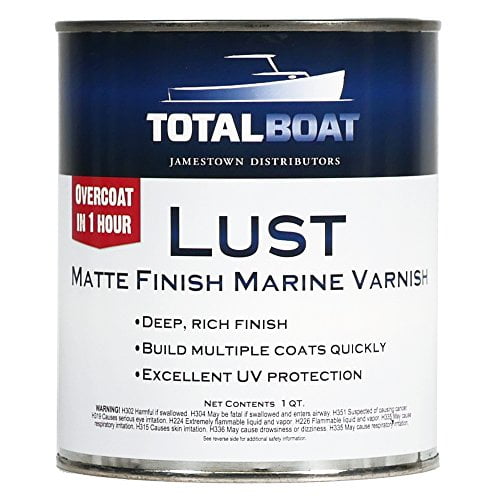 TotalBoat Lust Marine Varnish, High Gloss and Matte Finish for Wood