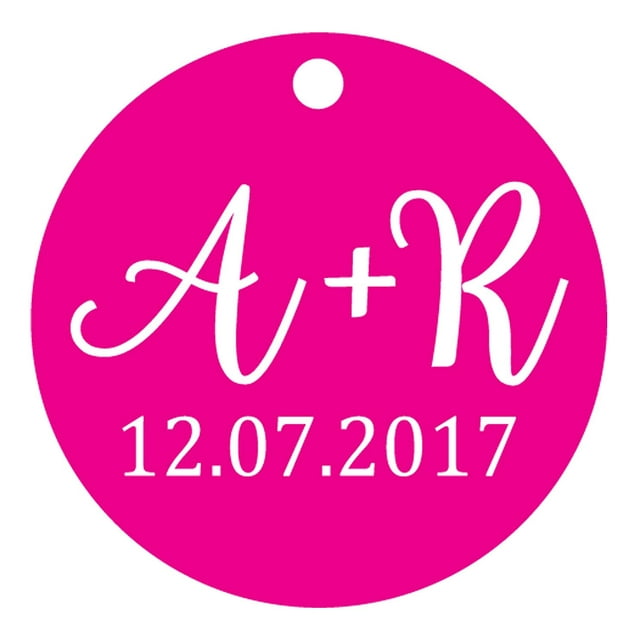 100 Pcs Ronds Personnalisés Tags Initiale Cadeau de Mariage Papier Tags
