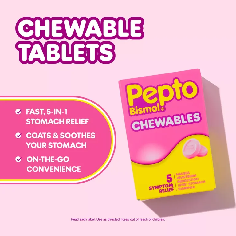 Anti-Diarrheal Pepto-Bismol 262 mg Strength Chewable Tablet 48 per