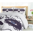 thumbnail image 5 of Ambesonne Sugar Skull Duvet Cover Sets, Make up Girl, 2-King, Black White and Blue, 5 of 7