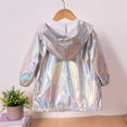 thumbnail image 5 of Boys and Girls Iridescent Sun Protection Jacket, Full Zip Long Sleeve Lightweight Hoodie for Spring and Autumn, Thin UV Protective Outerwear for Outdoor Activities, School, Casual Layering - Silver, 5 of 8